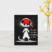 White Cat It's Fine I'm Fine Everything Is Fine Fu Karte (Gelbe Blume)