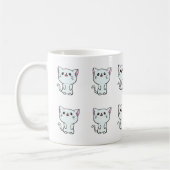 White Cat Kitten Design - Adortable Animal Lover Kaffeetasse (Links)