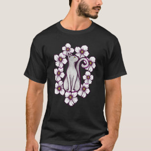 White Cat Kitty Cats Artwork Rose Sharon T-Shirt