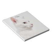 White Cat Kitty Notepad Notizblock (angewinkelt)