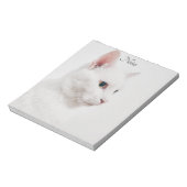 White Cat Kitty Notepad Notizblock (Rotiert)