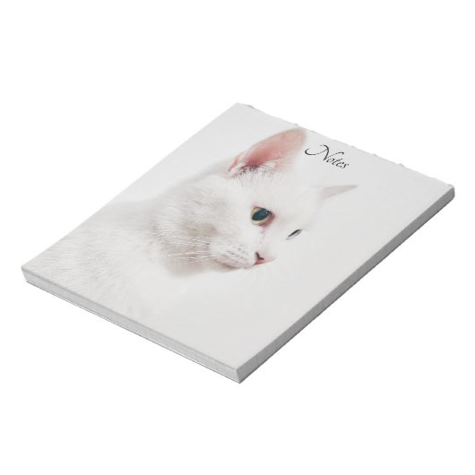 White Cat Kitty Notepad Notizblock (Rotiert)