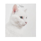 White Cat Kitty Notepad Notizblock (Vorderseite)