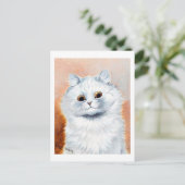 White Cat, Louis Wain Postkarte (Stehend Vorderseite)