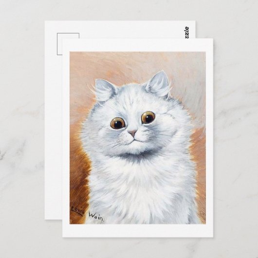 White Cat, Louis Wain Postkarte (Vorne/Hinten)
