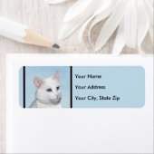 White Cat Malerei - Niedliche Original Cat Art (Insitu)