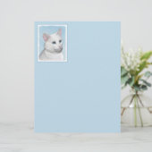 White Cat Malerei - Niedliche Original Cat Art (Stehend Vorderseite)