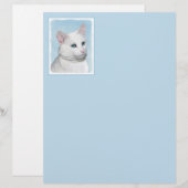 White Cat Malerei - Niedliche Original Cat Art (Vorne/Hinten)