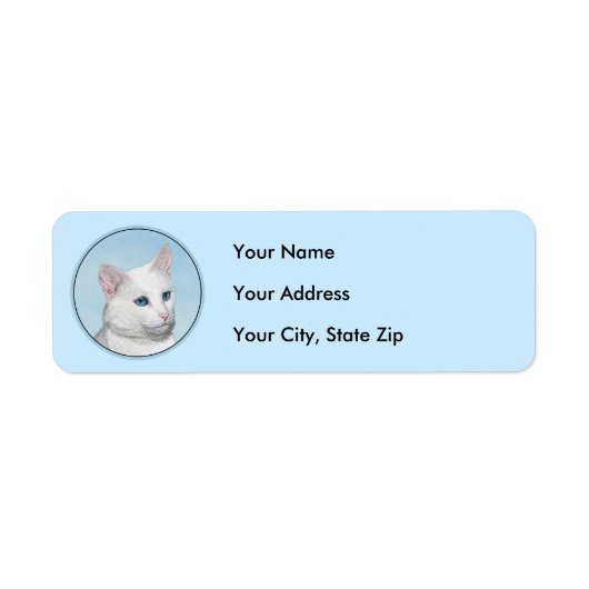 White Cat Malerei - Niedliche Original Cat Art (Vorne)