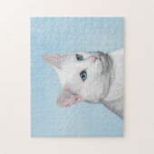 White Cat Malerei - Niedliche Original Cat Art Puzzle (Vertikal)