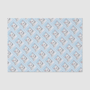 White Cat Malerei - Niedliche Original Cat Art Seidenpapier