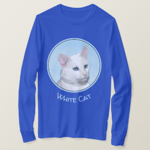 White Cat Malerei - Niedliche Original Cat Art T-Shirt