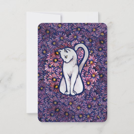 White Cat Mauve Daisies (Vorderseite)