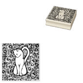 White Cat Mauve Daisies Gummistempel (Stempel)