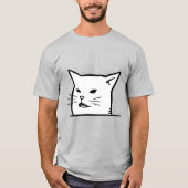 White Cat Meme Face T-Shirt (Vorderseite)