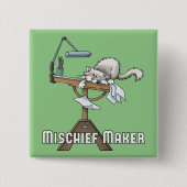 White Cat Mischief Maker Button (Vorderseite)