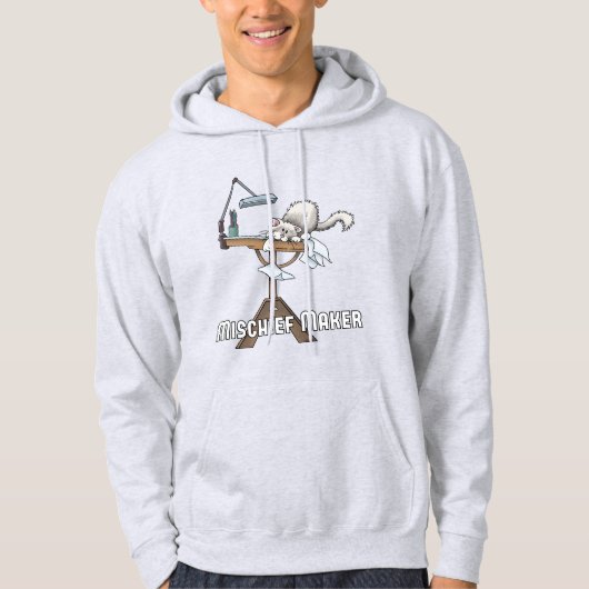 White Cat Mischief Maker Hoodie (Vorderseite)