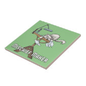 White Cat Mischief Maker Keramik Tile Fliese (Seite)