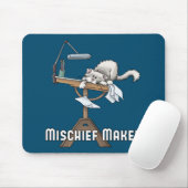 White Cat Mischief Maker Mouse Pad Mousepad (Mit Mouse)