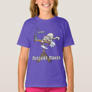 White Cat Mischief Maker T - Shirt
