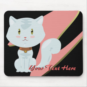 White Cat Mousepad