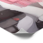 White Cat Pink Outfit Herbst Winter Manga Manga MA Poster (Ecke)