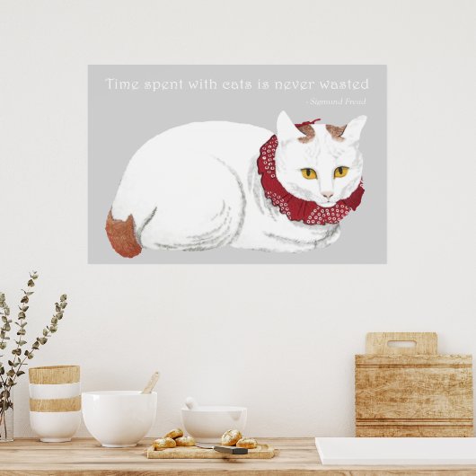White Cat Poster Print (Küche)