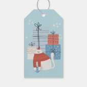 White Cat Red Pulater präsentiert Geschenke Orname Geschenkanhänger (Rückseite)