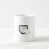 White Cat Schlafen auf Laptop-Tasse Kaffeetasse (Mittel)