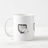 White Cat Schlafen auf Laptop-Tasse Kaffeetasse (Links)
