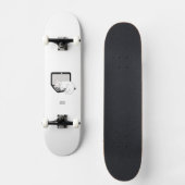 White Cat Sleeping auf der Notebook-Skateboard Skateboard (Vorderseite)