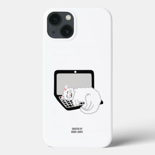 White Cat Sleeping on Laptop Apple iPhone 13 Fall Case-Mate iPhone Hülle (Rückseite)