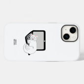 White Cat Sleeping on Laptop Apple iPhone 14 Fall Case-Mate iPhone Hülle (Rückseite (Horizontal))