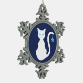 White Cat Snowflake Ornament (Links)