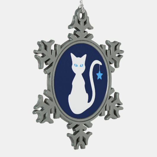 White Cat Snowflake Ornament (Links)