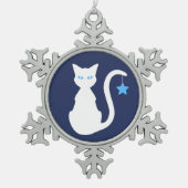 White Cat Snowflake Ornament (Vorderseite)