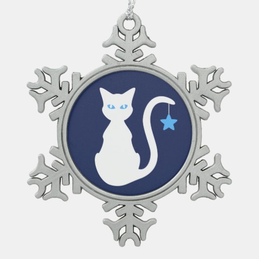 White Cat Snowflake Ornament (Vorderseite)