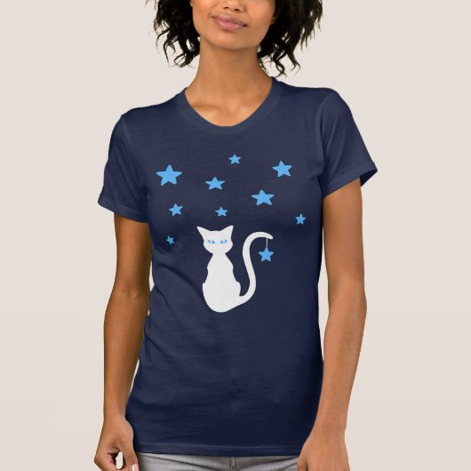 White Cat Stars T - Shirt (Vorderseite)