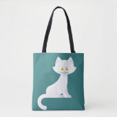 White Cat Tote Bag Tasche (Vorderseite)
