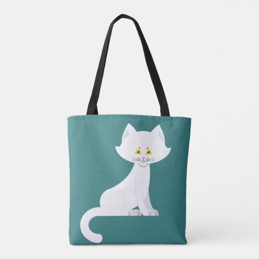 White Cat Tote Bag Tasche (Rückseite)