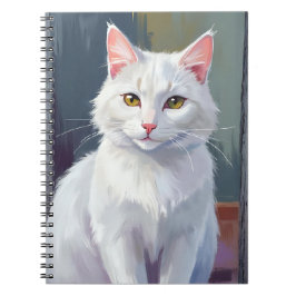 White Cat | Watercolor Cat Pet Painting Notizblock