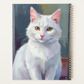 White Cat | Watercolor Cat Pet Painting Planer (Rückseite)