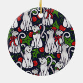White Cat Weihnachtsgeschenke aus Weihnachten Keramik Ornament (Hinten)
