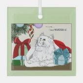 White Cat Weihnachtsschmuck Funny (Vorderseite)