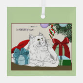 White Cat Weihnachtsschmuck Funny (Rückseite)