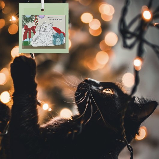 White Cat Weihnachtsschmuck Funny