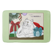 White Cat Weihnachtsschmuck Funny Badematte (Vorderseite)