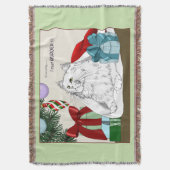 White Cat Weihnachtsschmuck Funny Decke (Vorderseite Vertikal)