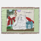 White Cat Weihnachtsschmuck Funny Decke (Vorderseite)