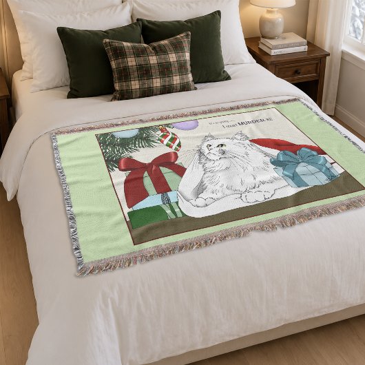White Cat Weihnachtsschmuck Funny Decke